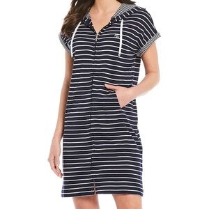 Lauren Ralph Lauren navy blue/white striped hoodie L